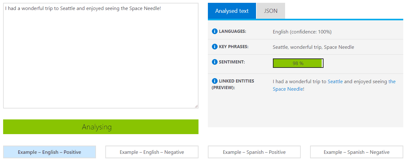 Azure Text Analysis